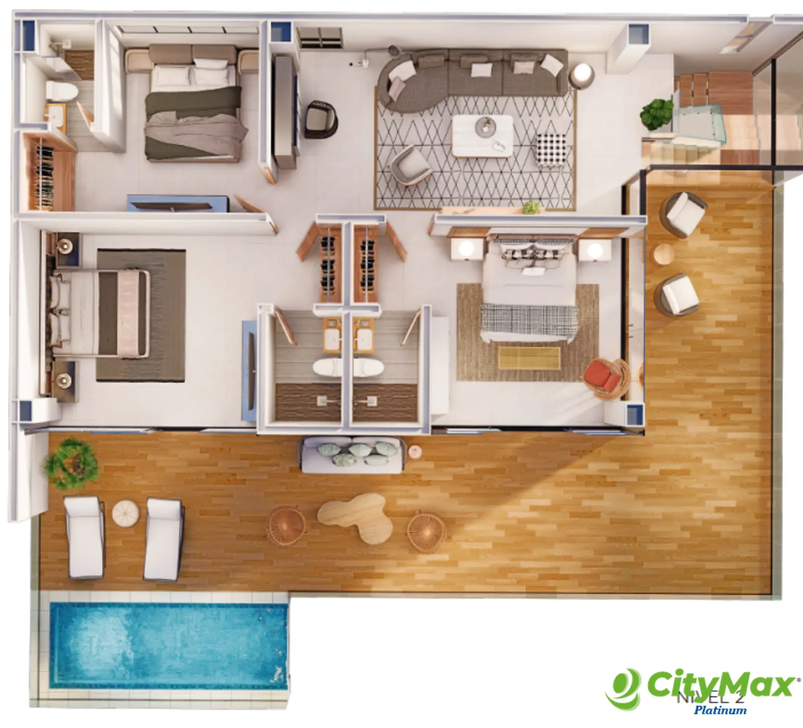 Venta de villa de 2 habitaciones 4 Niveles y Piscina  - foto 9